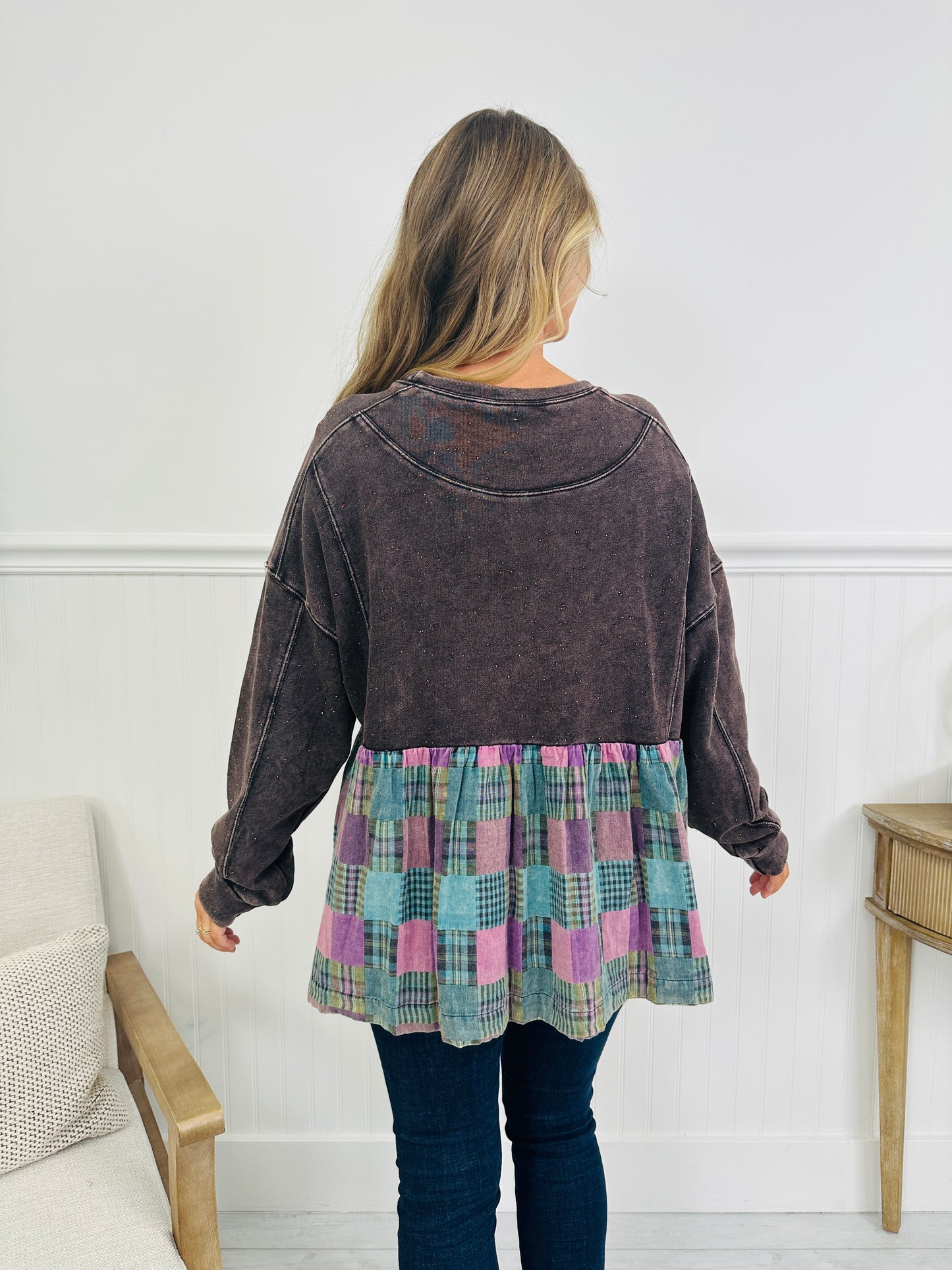 Back To Plaid Top in Smoke