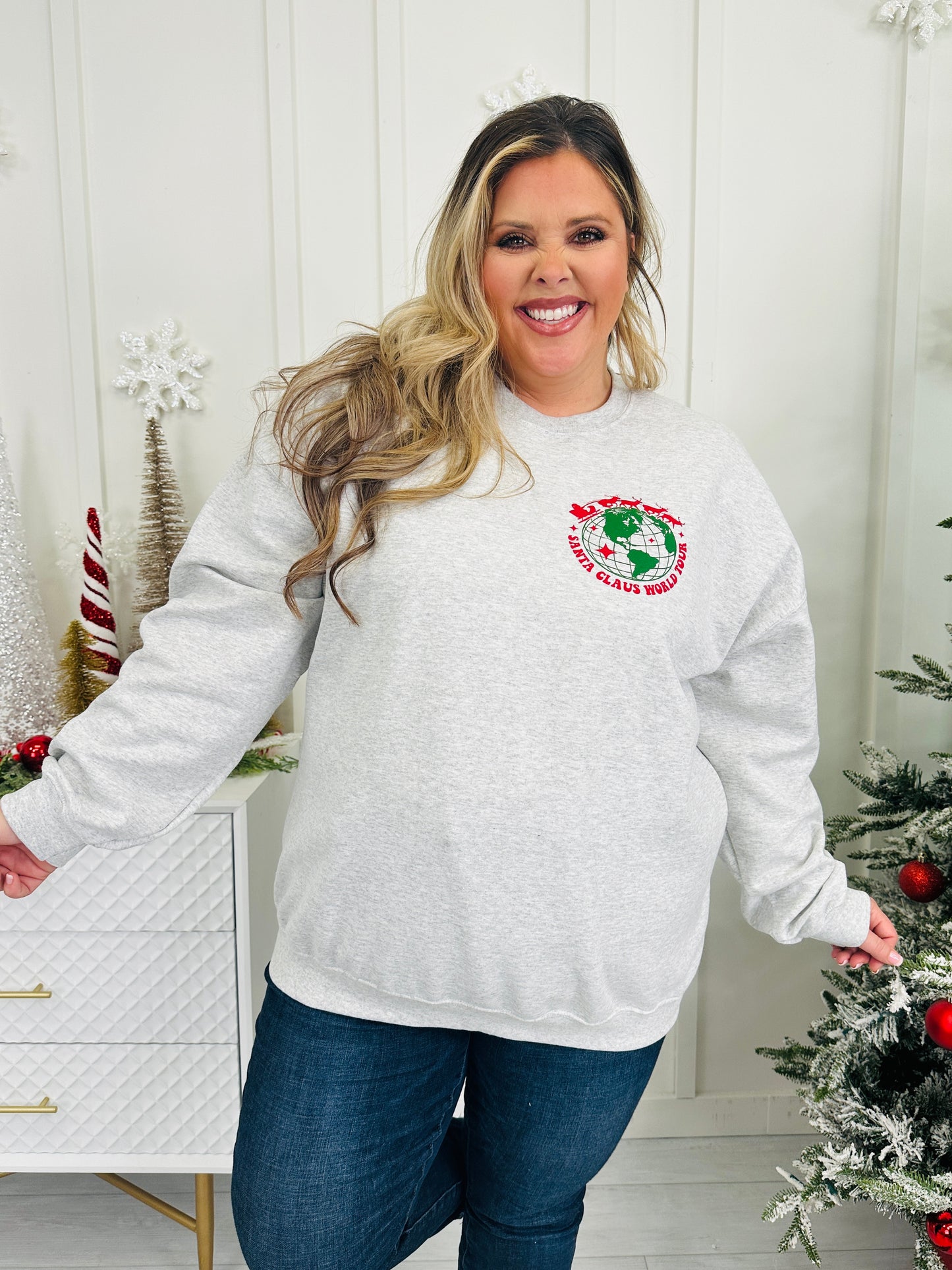 Santa Claus World Tour Graphic Crewneck Sweatshirt