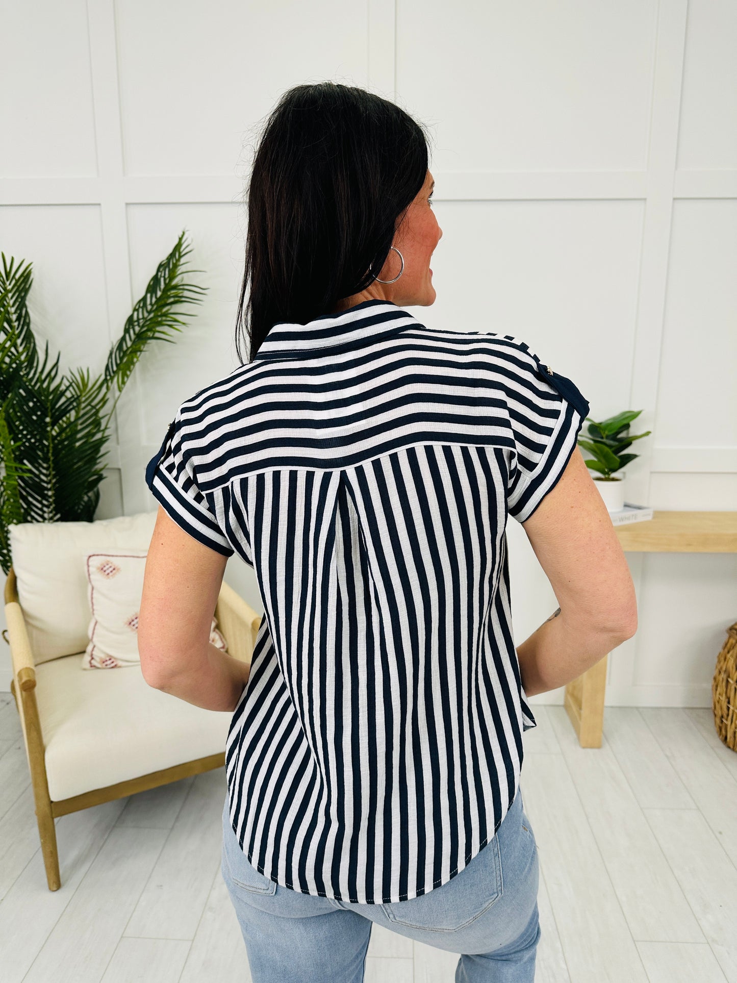 Downtown Stripes Top in Navy