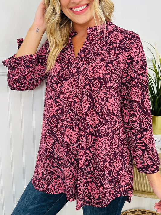 Fall Into You Top in Maroon