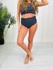 Mid Rise Swim Bottoms In Black/Charcoal Gingham