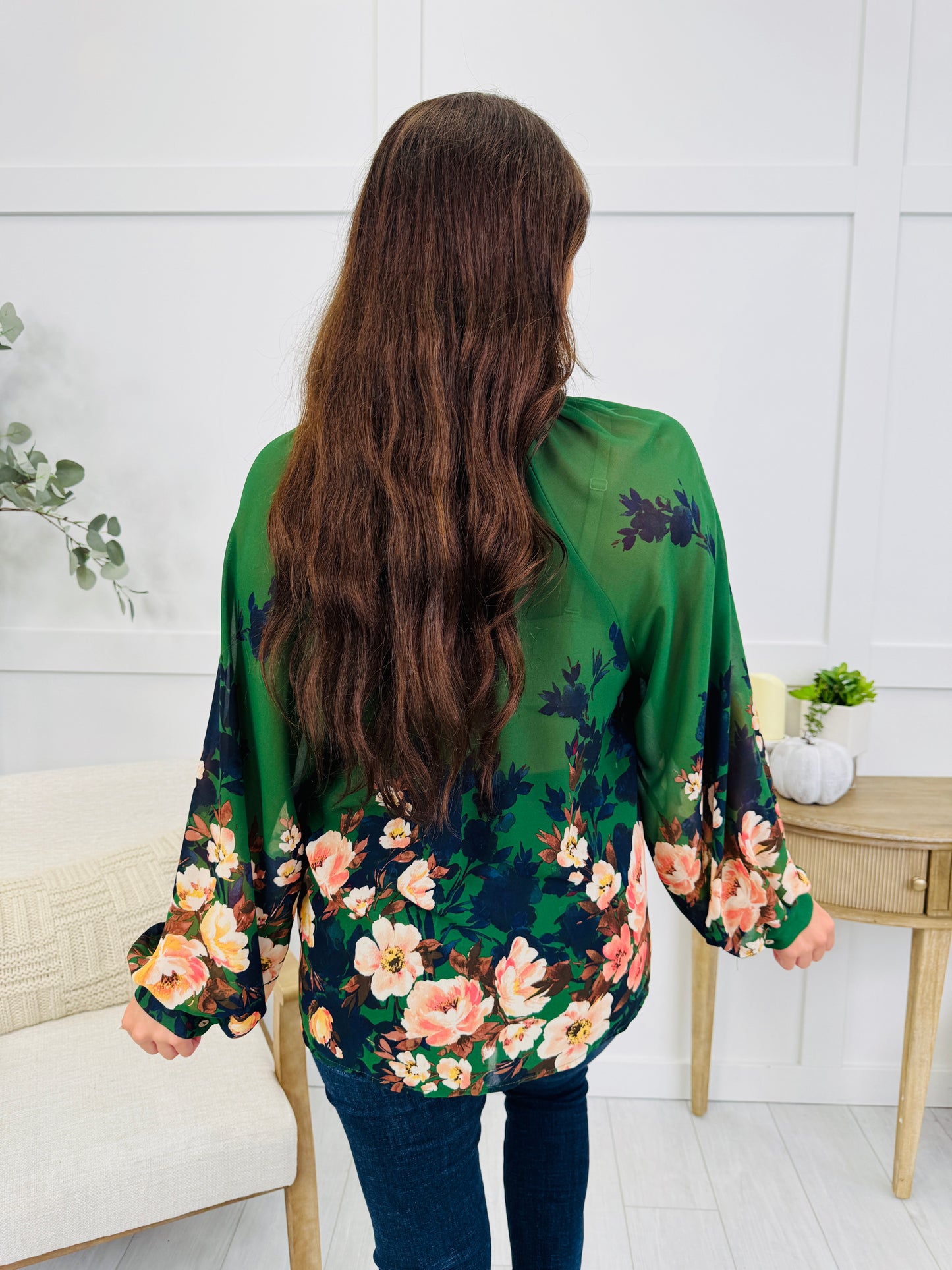 Emerald Garden Top In Emerald Green