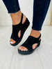 Studded Steps Wedges In Black Suede Croco