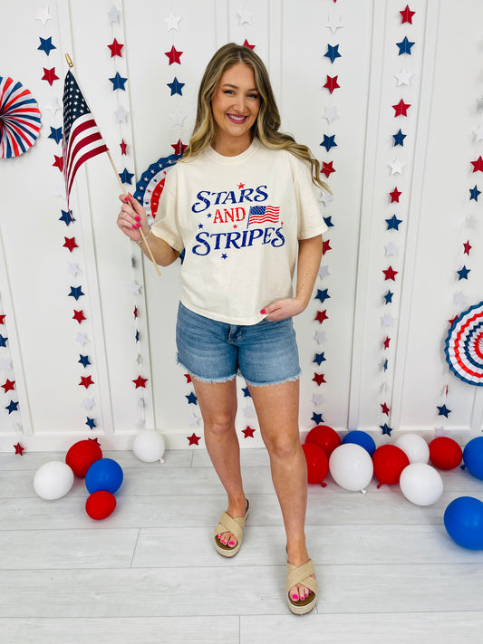 Stars And Stripes Boxy Graphic Tee