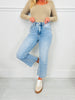 Along For The Ride Wide Leg Cropped Jeans With Tummy Control
