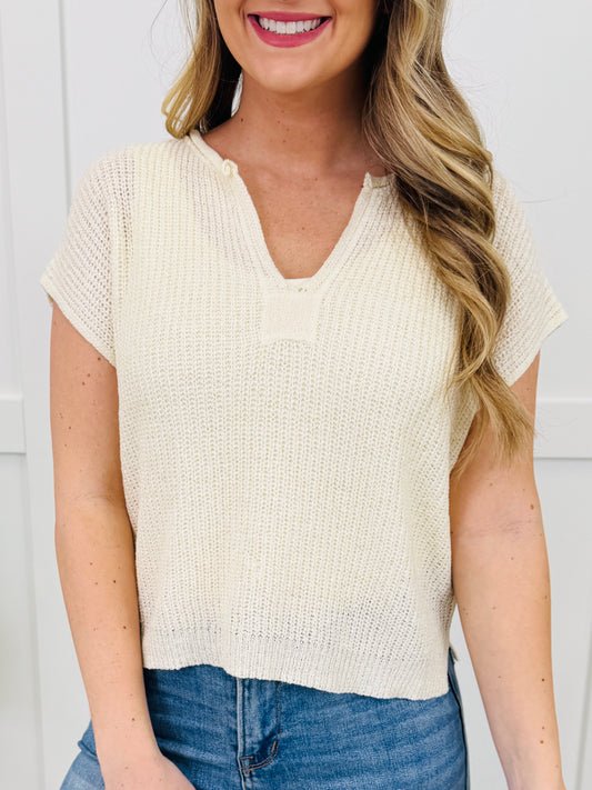 Neutral Wave Knit Top