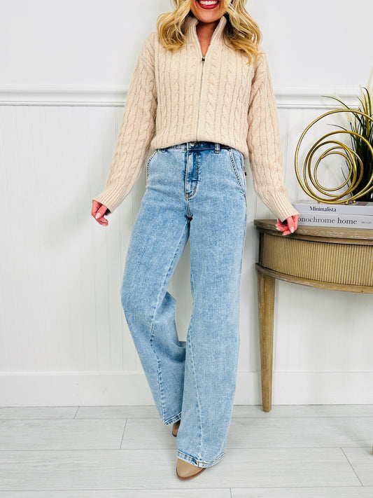 Judy Blue Forever Favorite Retro Wide Leg Jeans