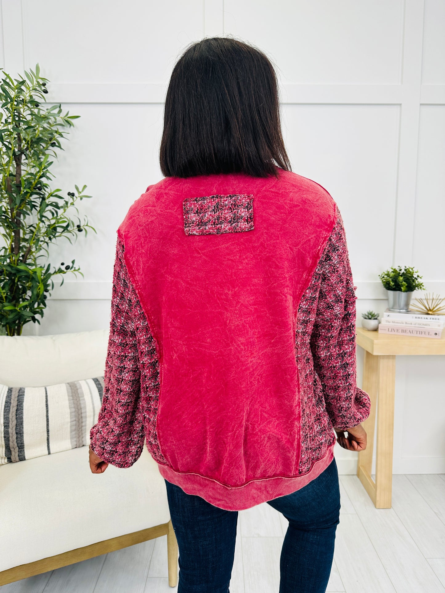 Feels Like Home Top in Burgundy