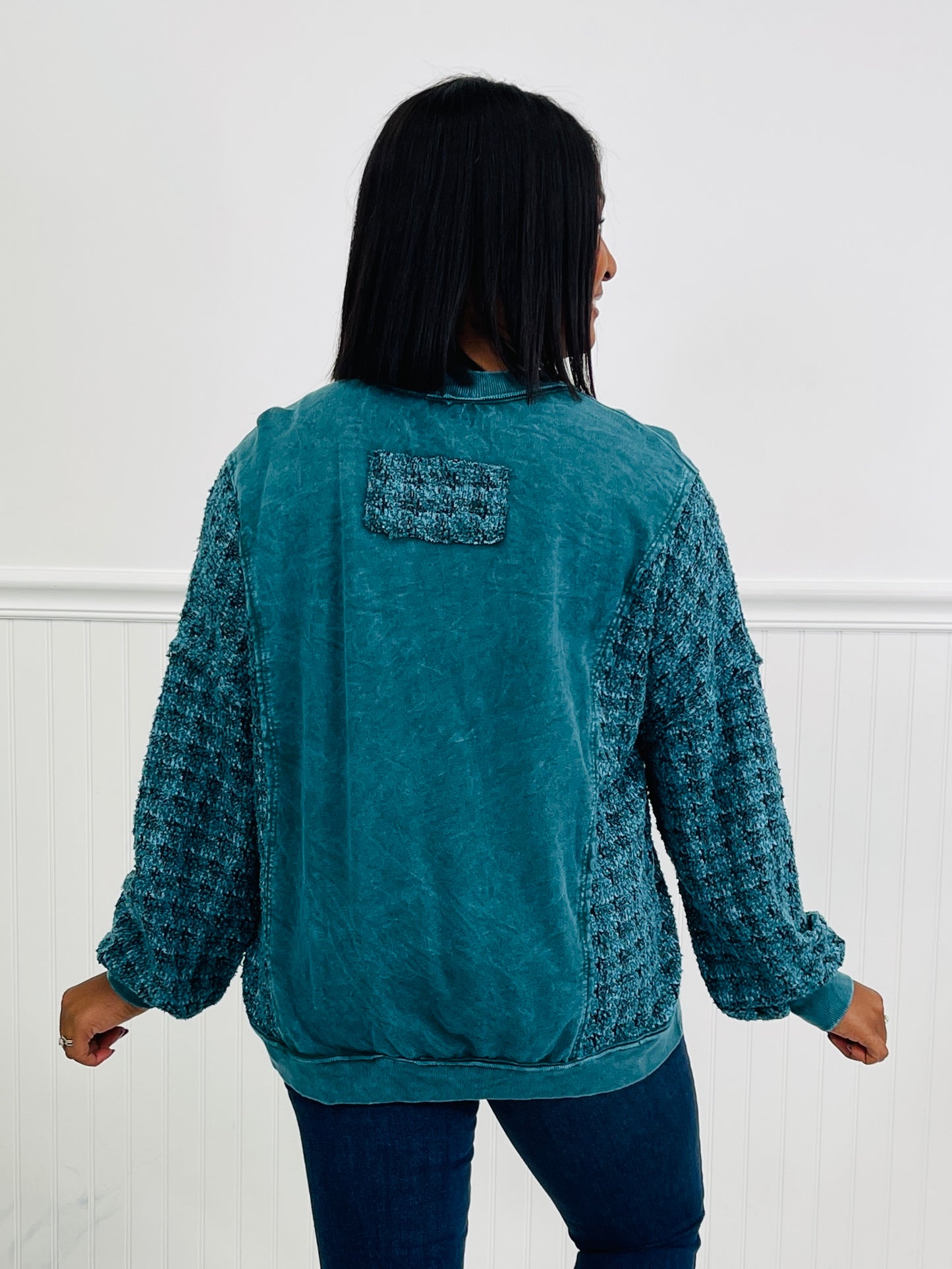 Feels Like Home Top in Midnight Green