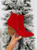 Downtown Days Booties In Dark Red