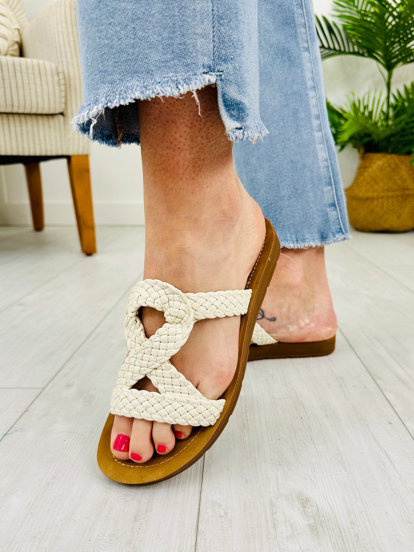Strapped Serenity Sandals in Ivory