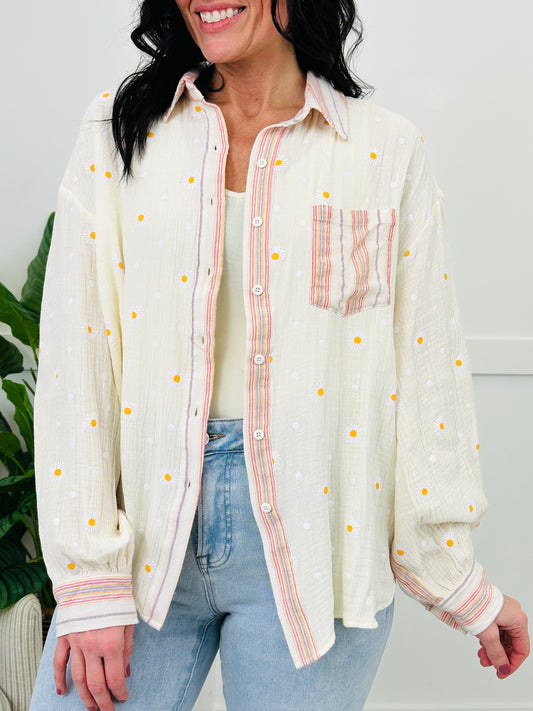 Whimsy Wander Top In Cream