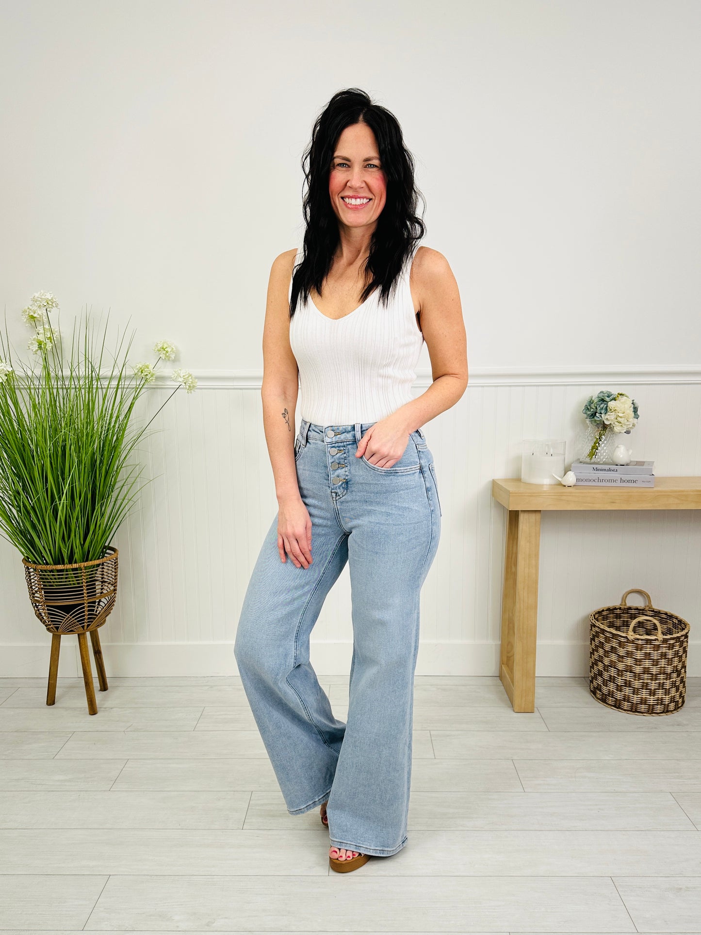 Three of a Kind Tummy Control Wide Leg Jeans in Three Inseams