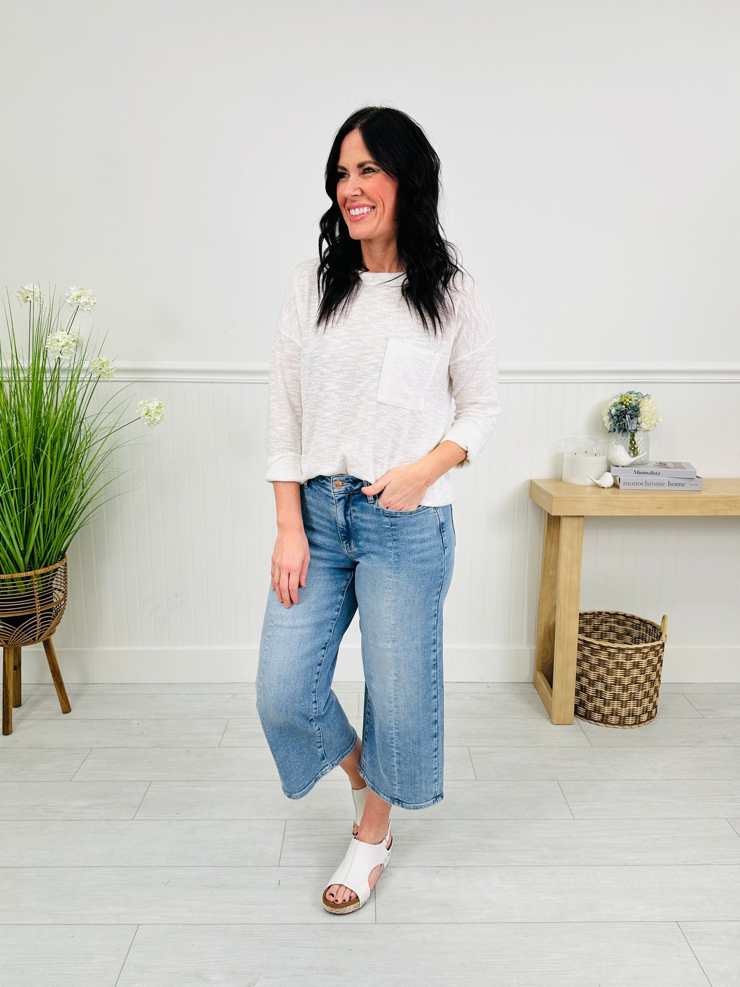 Judy Blue Spring Forward Cropped Wide Leg Jeans