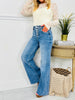Push Your Buttons Tummy Control Wide Leg Jeans