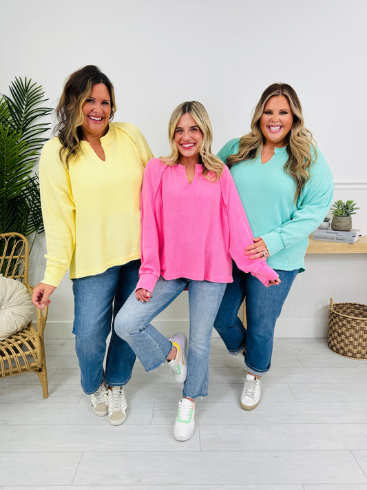 Spring Simplicity Garment Dyed Top in Three Colors