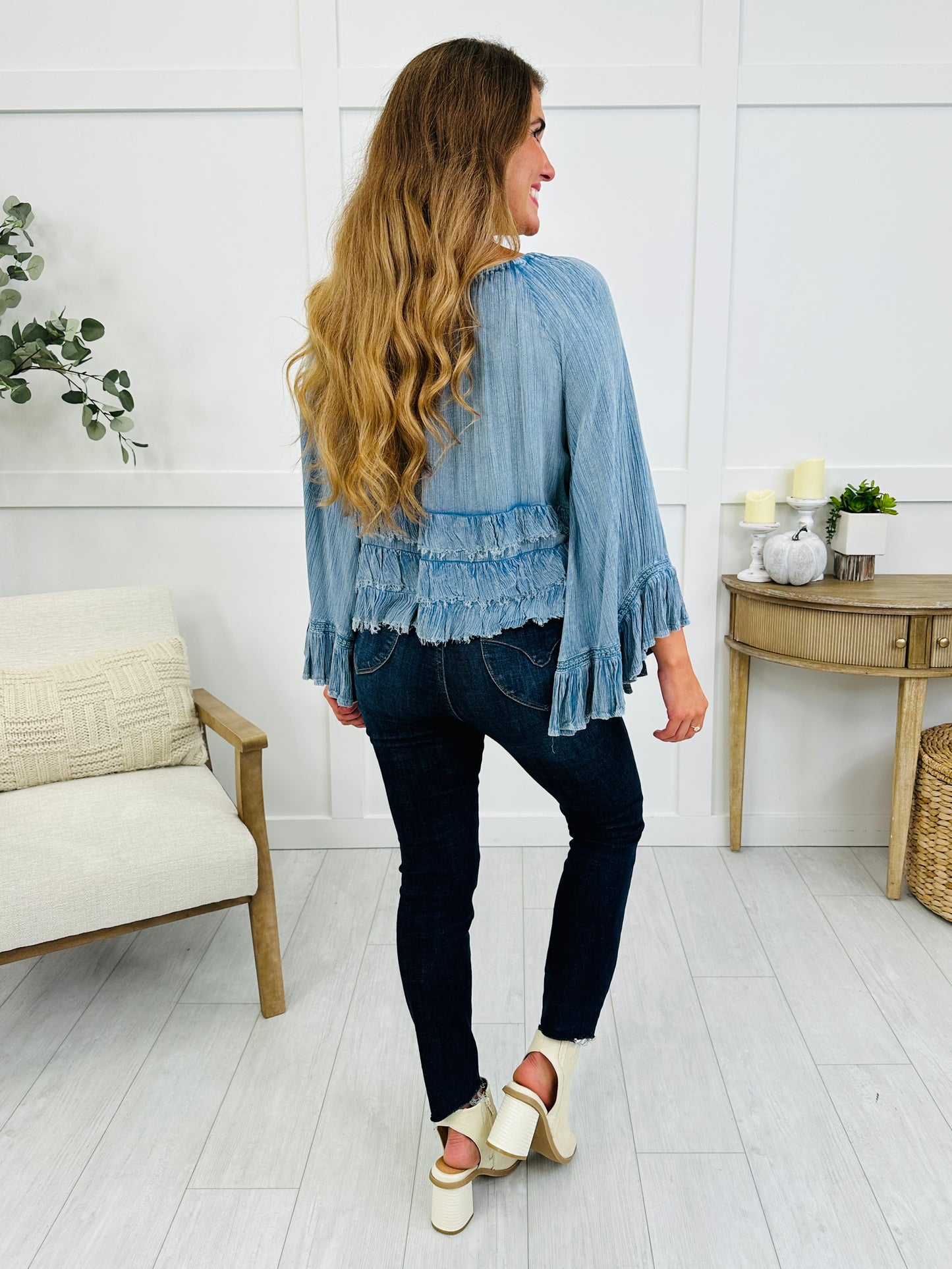Dreamer's Delight Top In Denim Blue