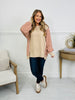 Electric Contrast Sweatshirt in Beige