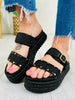 The Coastal Way Sandals In Black Raffia