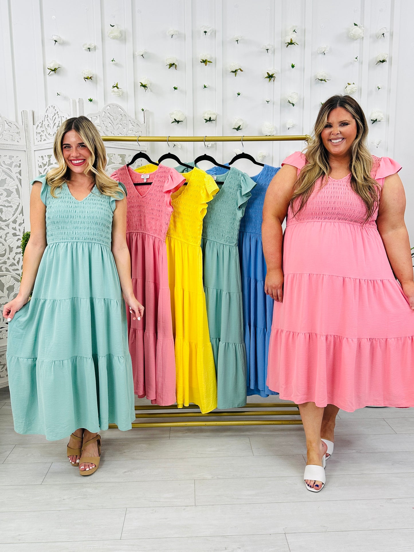 Bright Beginnings Midi Dress in Multiple Colors
