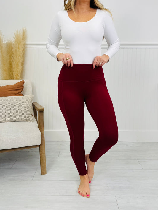 Nothing In The Way Leggings In Dk Burgundy