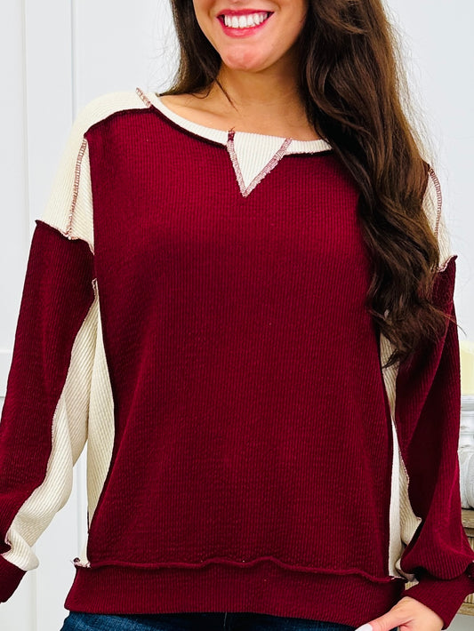Café Cozy Sweatshirt In Burgundy