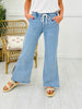 Lovervet Simple As That Drawstring Wide Leg Jeans