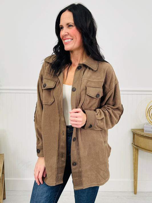 DOORBUSTER! Breezy Commute Shacket in Mocha