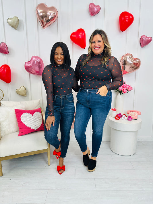 Cupid's Favorite Top in Black/Red