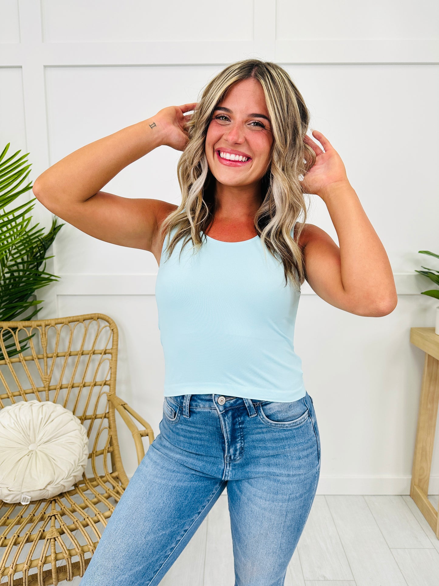 Cropped Reversible Shapewear Tank- Multiple Colors!