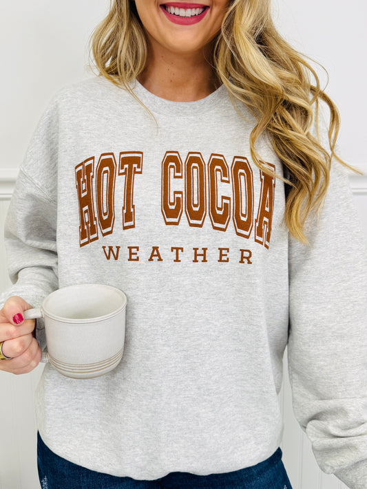 Hot Cocoa Weather Graphic Crewneck Sweatshirt
