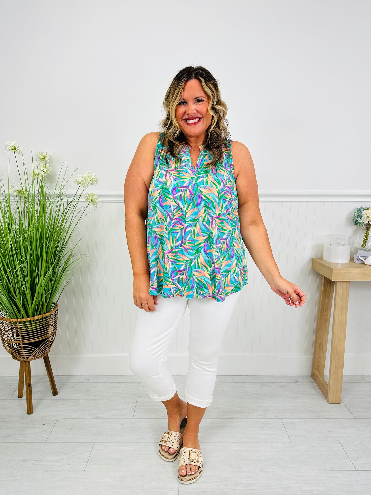 Sunshine Energy Top in St. Augustine Print