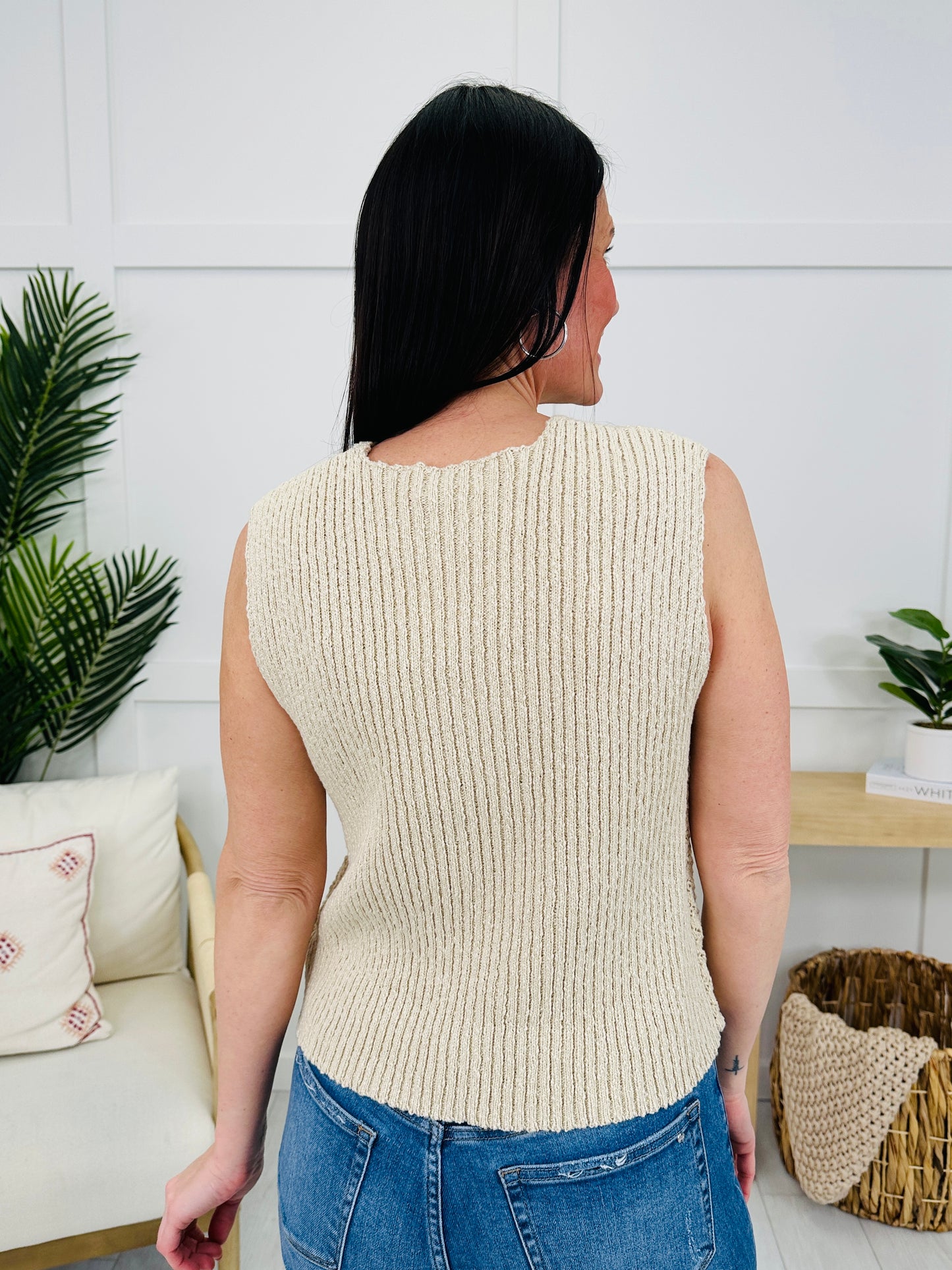 Woven Serenity Tank Top In Shell