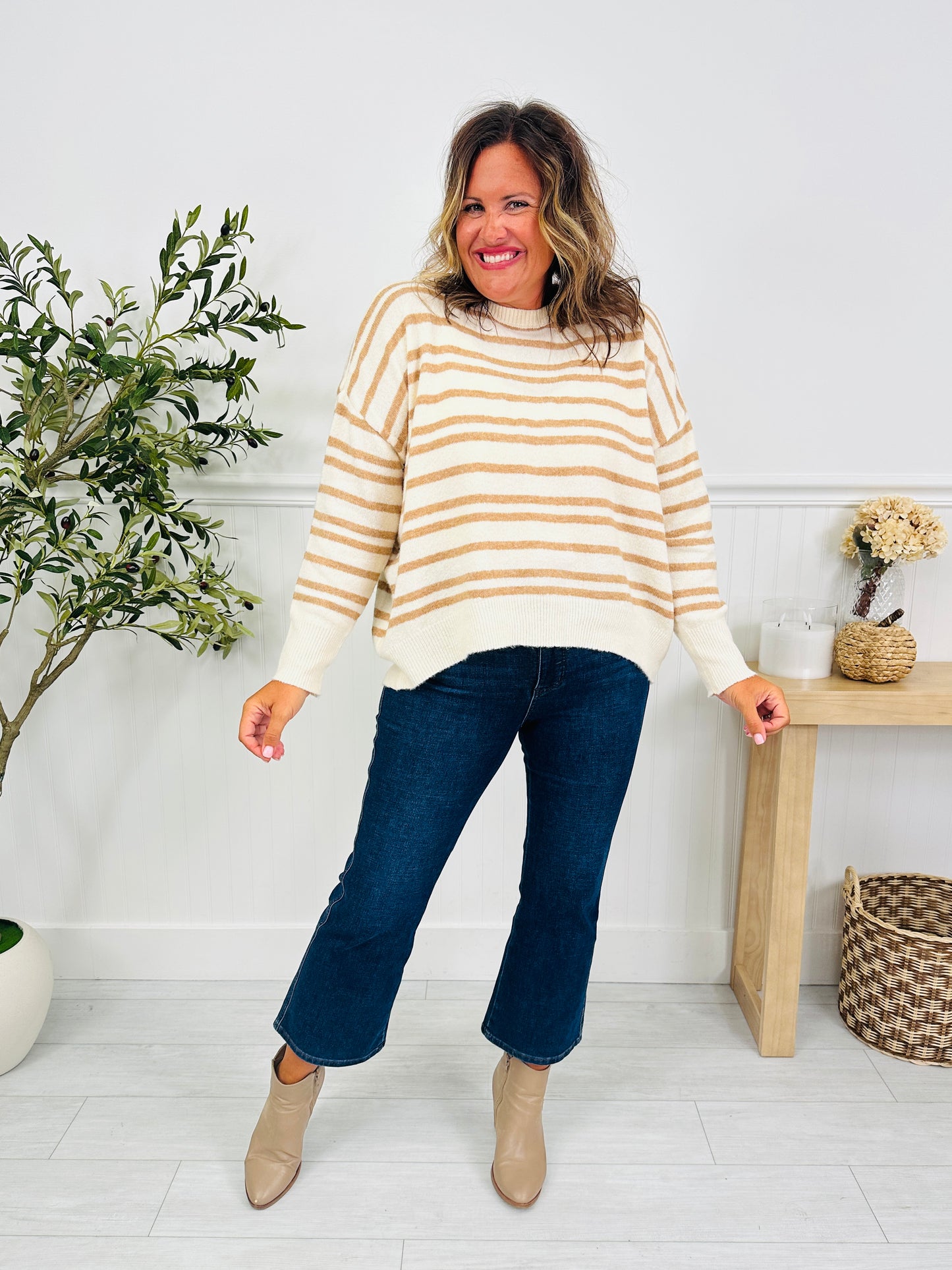 Soft Seasons Sweater In Taupe