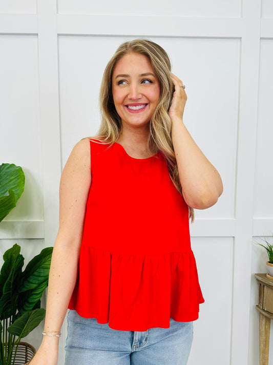 Hushed Color Top In Red