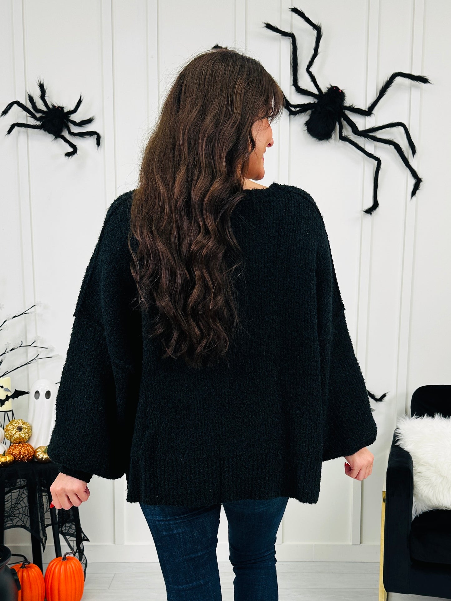 Hey Boo Sweater In Black