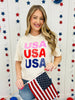 Pink Red And Blue USA Graphic Tee