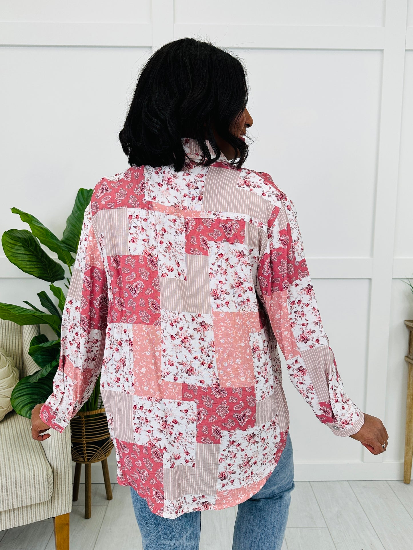 Wandering Patterns Top In Rose