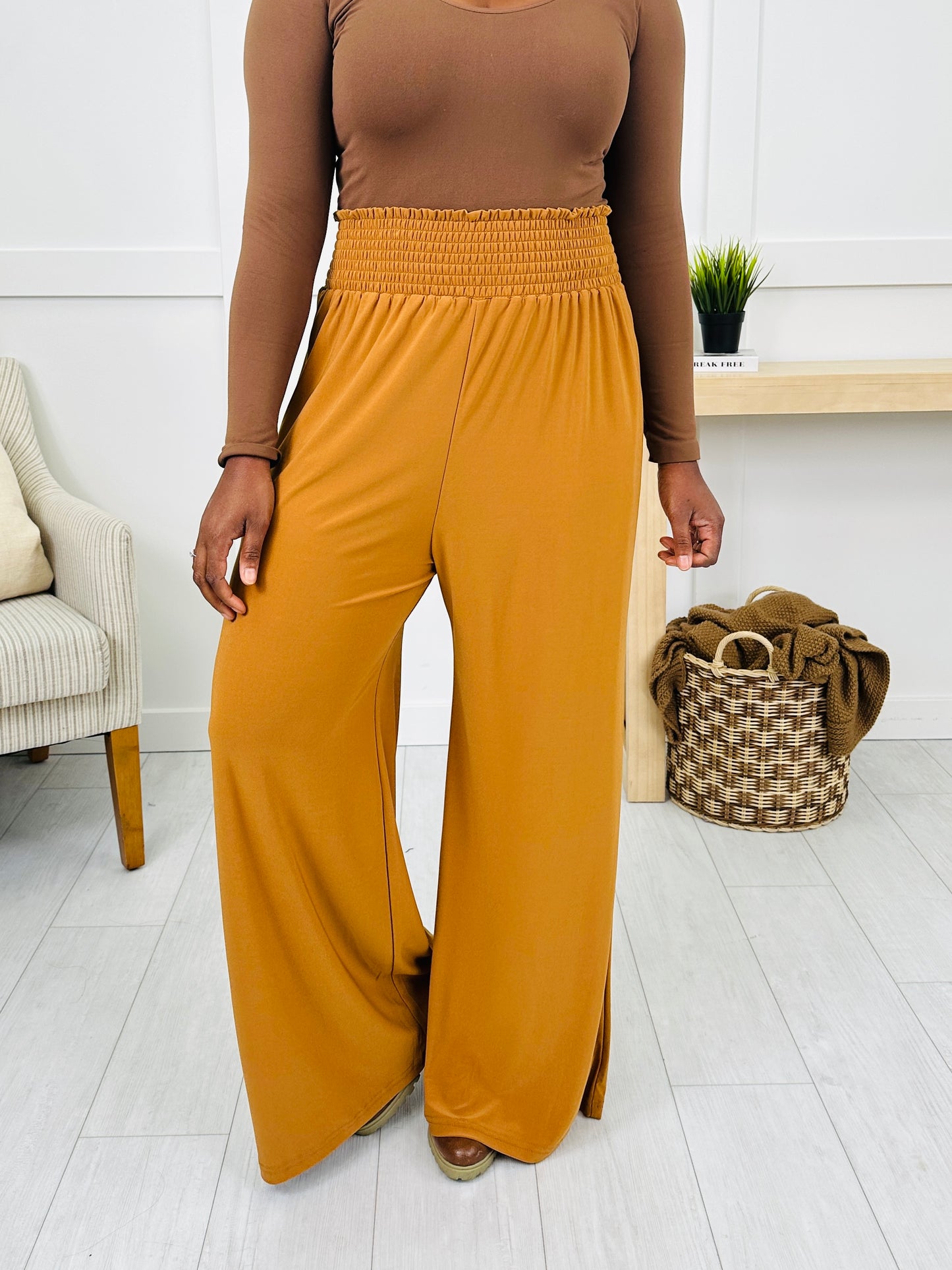 Everlasting Memory Smocked Pants- Camel