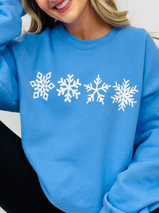Snowflakes Graphic Crewneck Sweatshirt