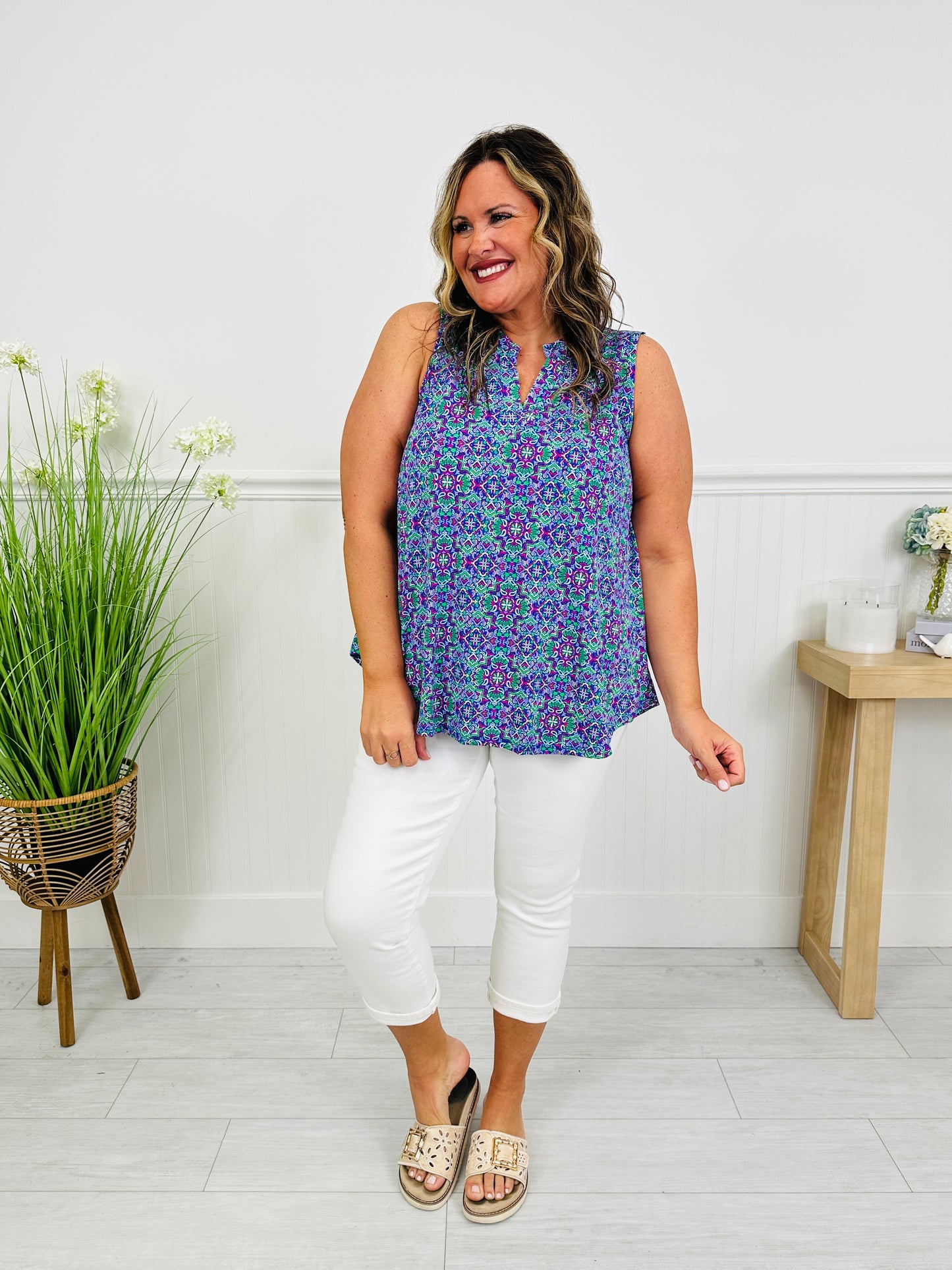 Sunshine Energy Top in Nantucket Print