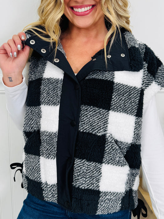 Plaid To Perfection Vest In Black