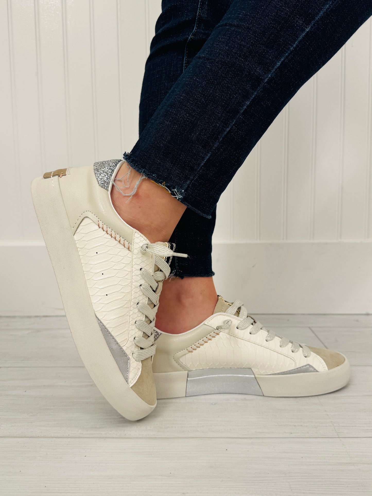 Shimmer Street Sneakers in Bone Snake