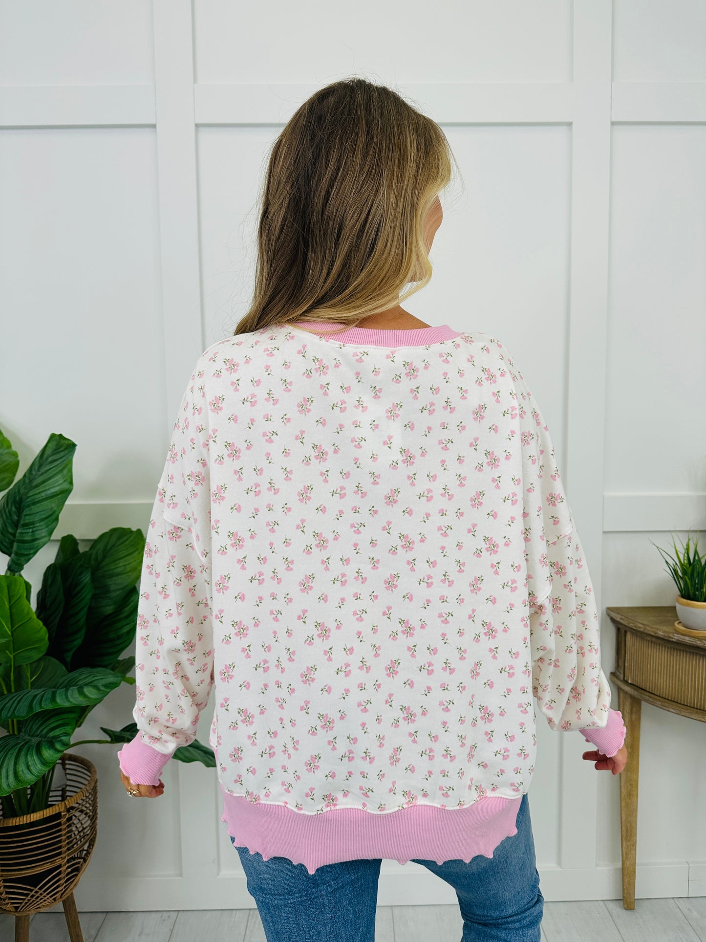 Petals On Repeat Pullover in Pink