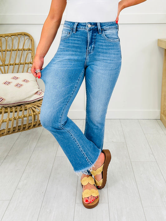 Severely Soft Tummy Control Cropped Kick Flare Jeans