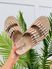Beachfront Buckle Sandals in Tan Natural Stripe