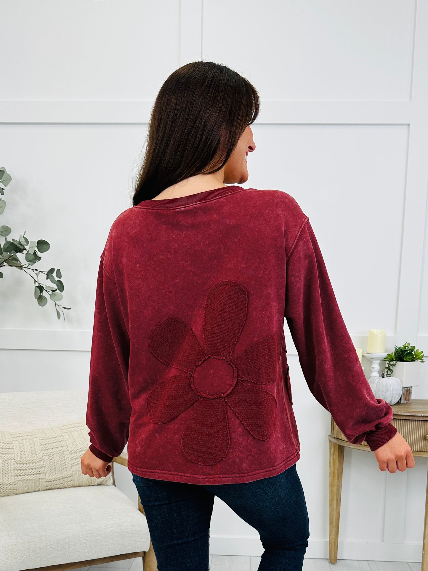 Washed Wildflower Top In Burgundy