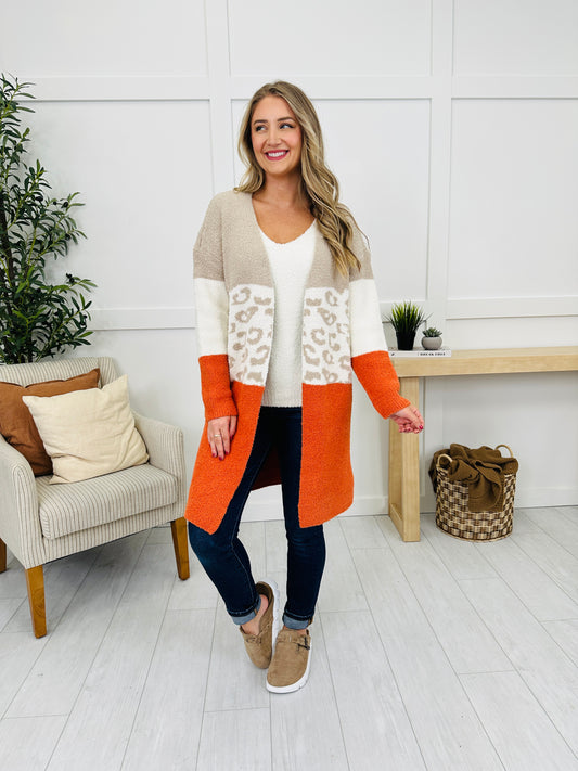 Stay Warm With Me Cardigan in Orange