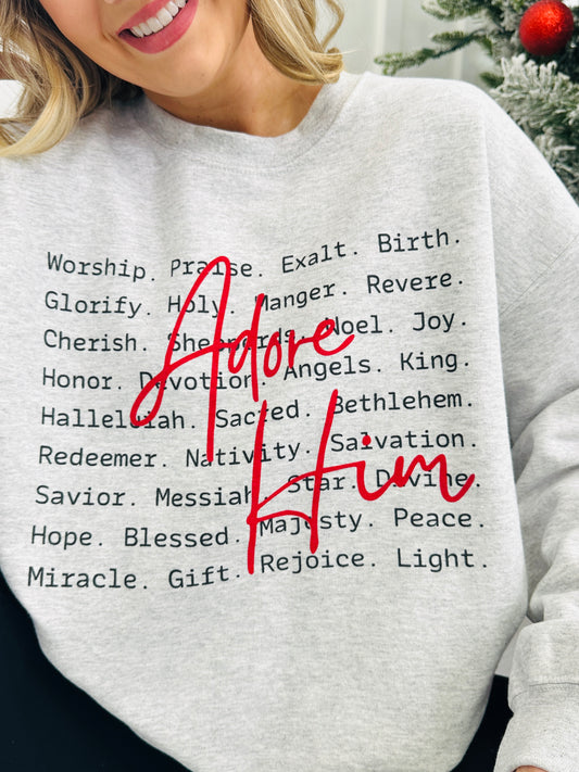 Adore Him Graphic Crewneck Sweatshirt