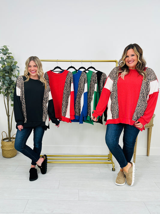 Leopard Love Raised Rib Top In Multiple Colors